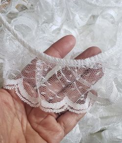 White Sheer Ruffled Lace