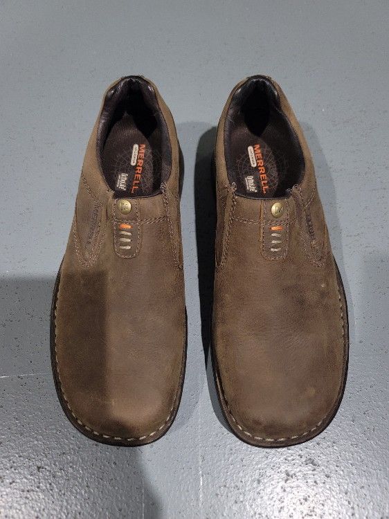 Merrell Men's On Shoes Chocolate Brown Leather Size 41.5 US 8