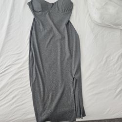 Women’s Gray Tank Dress with Side Slit – Fashion Nova – Size S