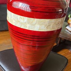 Flower Base 20” Tall Red Glossy Shine 
