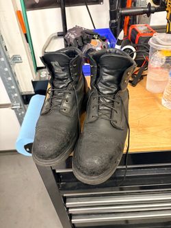 Black steel toe Leather Lace-Up Work Boots Red Wing