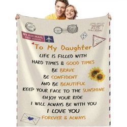 new   WISH TREE Gifts for Daughter, Throw Blanket to My Daughter from Mom, Soft Fleece Blanket, Plush - 50x60 inch