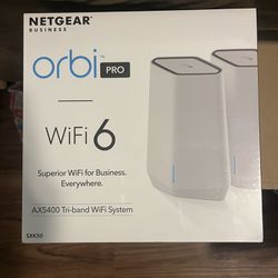 NETGEAR Orbi Pro WiFi 6 Tri-Band Mesh System (SXK50), Router with 1 Satellite Extender for Business or Home
