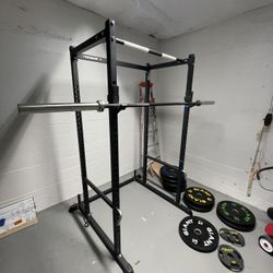 Great Condition Power Rack, Rogue Bar 2.0, and Bench