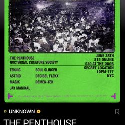 Selling A Ticket To A Rave CALL THE PENTHOUSE 