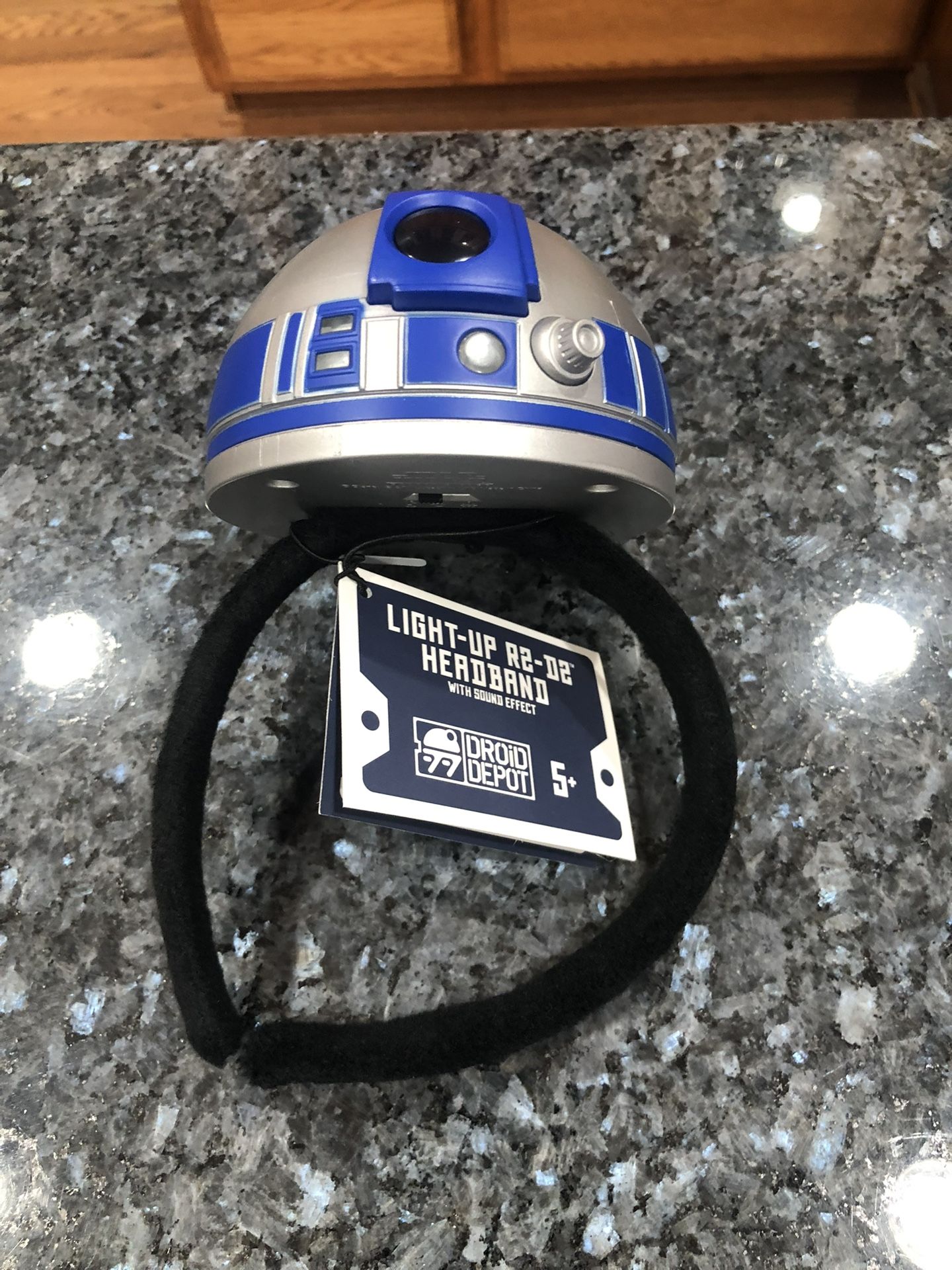Disney parks  R2-D2 Light Up Headband Star Wars Galaxy's Edge Sound Effects Disney Parks silver.  Brand new with tags.