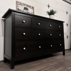 Solid Wood 8-Drawer Dresser w/ Silver Knobs | IKEA HEMNES