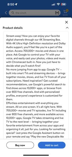 onn. Google TV 4K Streaming Box (New, 2023), 4K UHD resolution