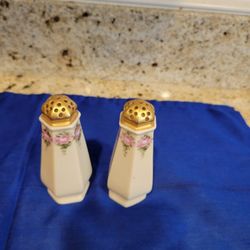 Antique  Belleek Salt And Pepper Shakers