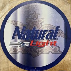 8” Natural Light Beer Tin Sign 