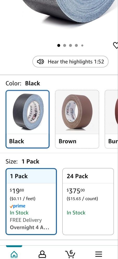 Gaffer Tape, New Pack Of 21