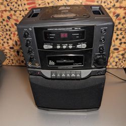Works Great! Used! Karaoke Machine With CD & Cassette Player!