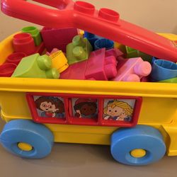 Mega Blocks With School Bus Container