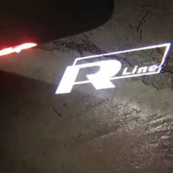2 New Volkswagen VW R Line LED Puddle Projector Door Lights.  DSEE ALL 12 PICS SHIPPING AVAILABLE 