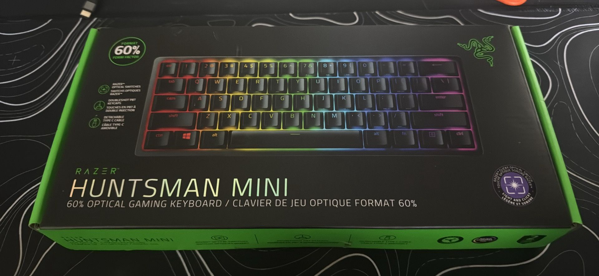 Huntsman mini mechanical keyboard purple switches 60%