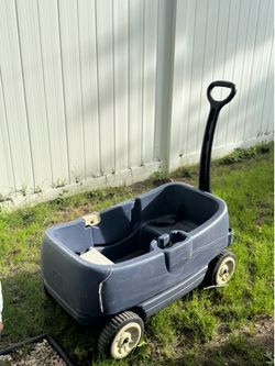 Blue plastic wagon