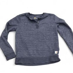 Carhartt Men's Grayish Blue Heathered Henley Long Sleeve Shirt Size S