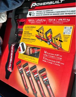 Power built Ratchet Tie down Set 4 pack