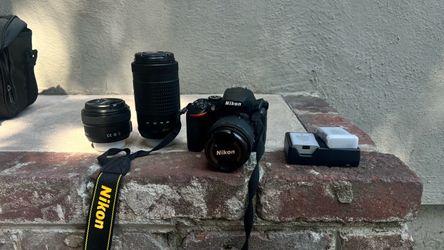 Nikon DSLR D3500 Camera with three Lenses and Accessories