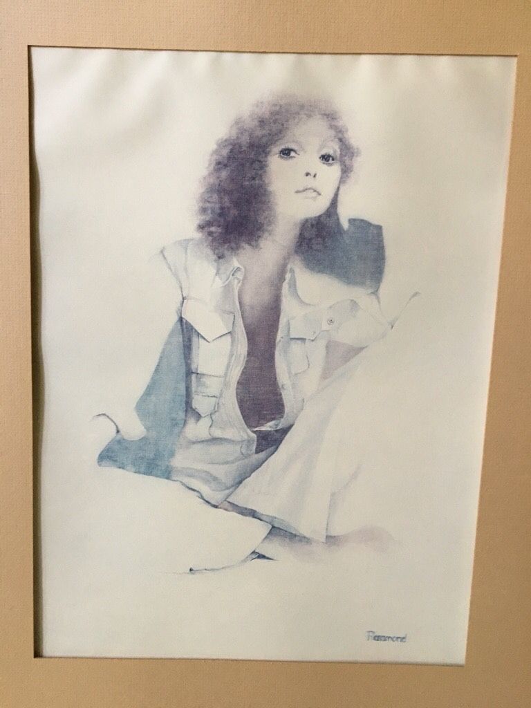 Vintage Drawing by Christine Rosamond. Picture is called "summer mood"