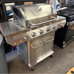 Nexgrill 4-Burner Stainless Steel Gas Grill with Side Burner