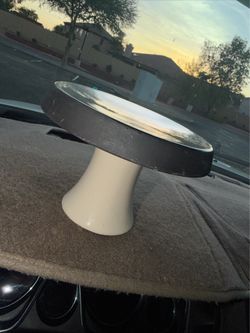 Rare vintage Rae Dunn "Take Note" cake stand from magenta series
