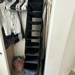 Hanging closet navy blue shoe organizer