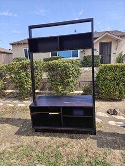 Crate & Barrel Sloane Espresso Leaning Modular Entertainment Center
