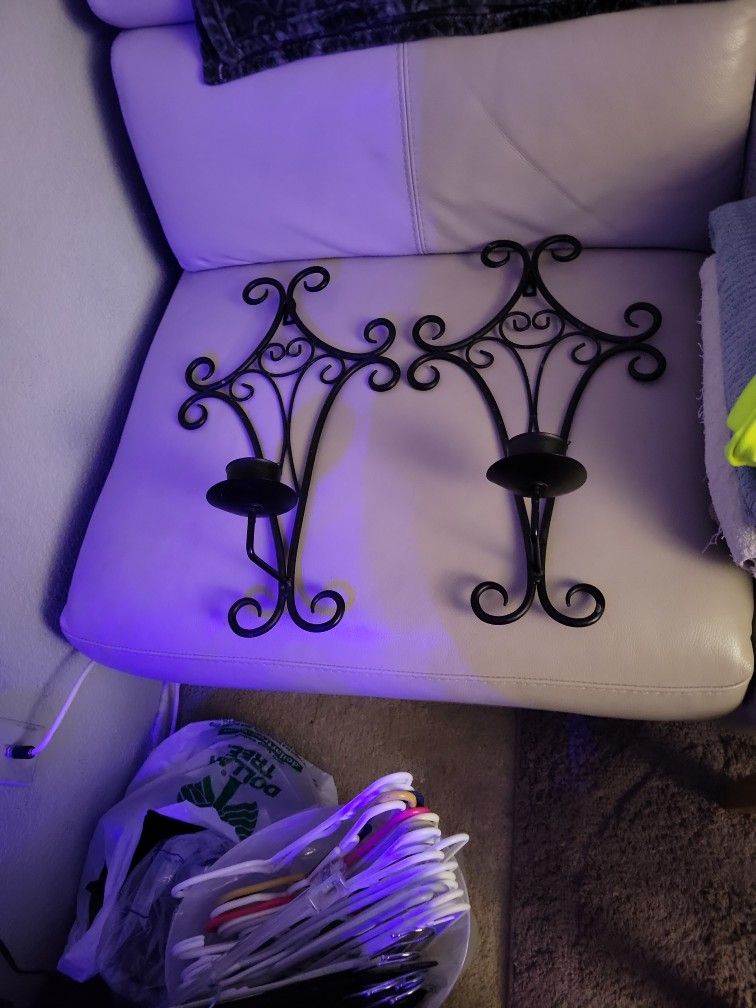 Wrought Iron Decorative Wall Candle Holders