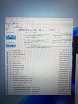 Samsung 980 PRO 2TB NVMe SSD – 96% Health