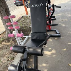 Adjustable Weight Bench, Workout Bench Press Weight Bench with Removable Leg Support, Black