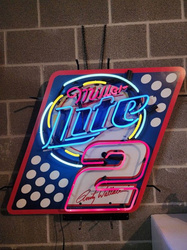 Miller Lite Rusty Wallace #2 Neon Sign