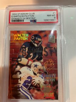 1994 Stadium Club Dynasty & Destiny #1 E. Smith / W. Payton PSA 8