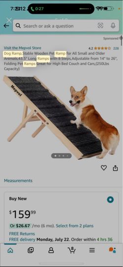 Mepvol Folding Wooden Dog Ramp