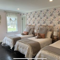 Twin bed- West Elm in rose gold