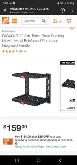 
Milwaukee

PACKOUT 22.3 in. Black Resin Racking Kit with Metal Reinforced Frame and Integrated Handle

