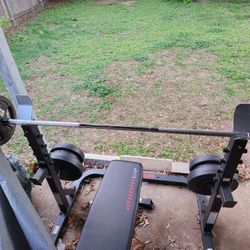 Bench Press Rack,with Weights And Bench 