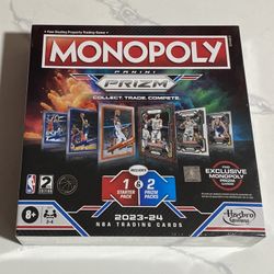 New Monopoly Prizm: NBA 2nd Edition Board Game with 2023-24 Panini NBA Trading Cards (Never Opened)