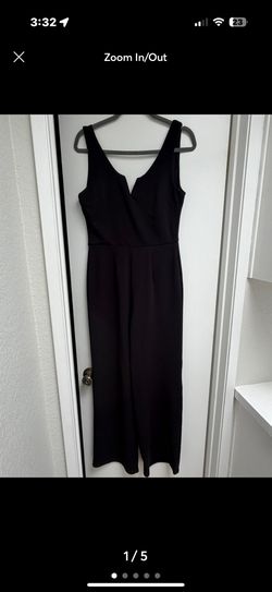 Black V-Neck Sleeveless Wide Leg Jumpsuit