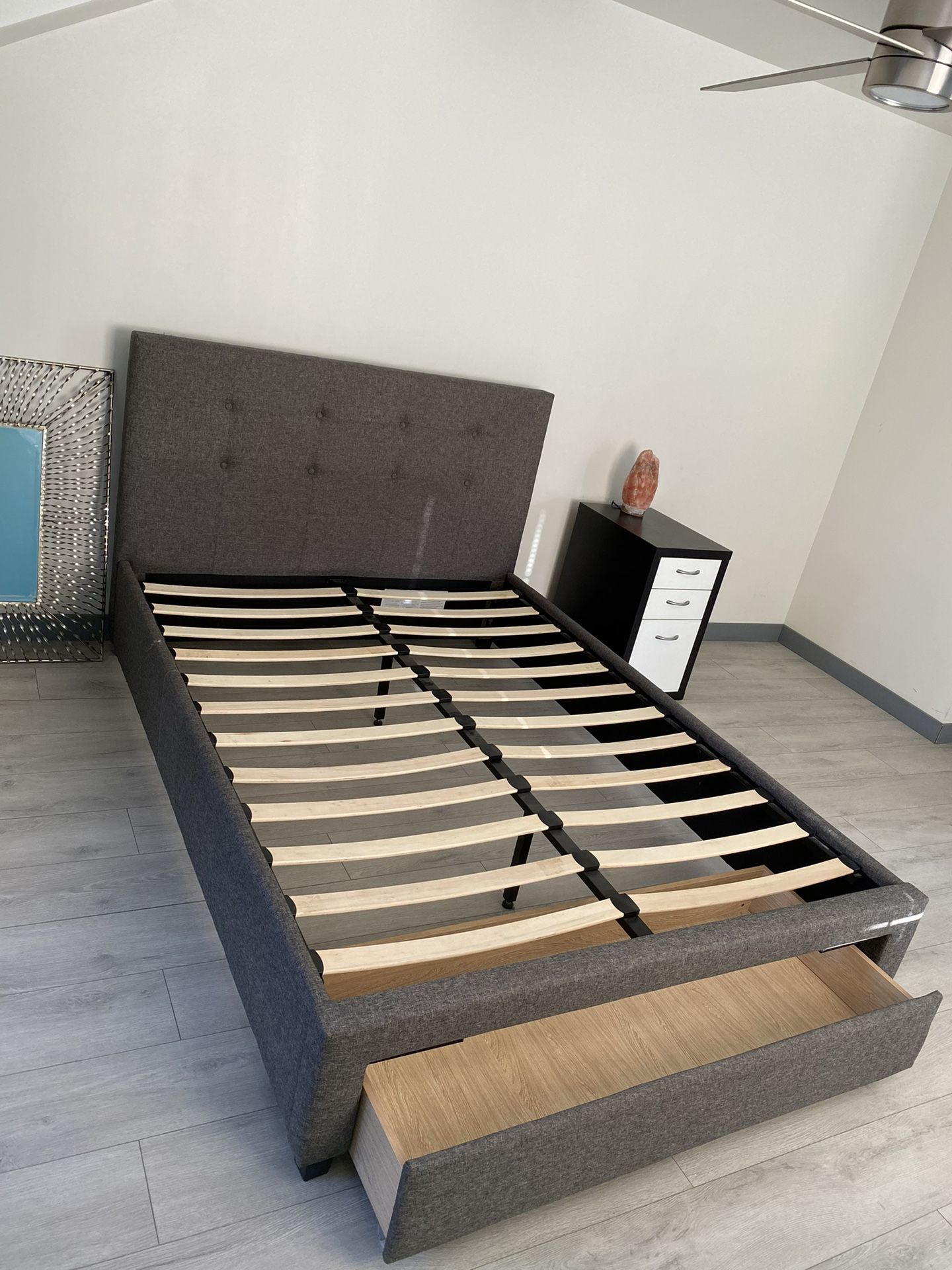 Gray Full Size Bed Frame With Headboard