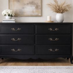 Vintage Black French Provincial Dresser