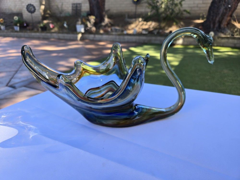 Mid-Century Murano Hand Blown Glass Swan
