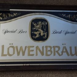 Vintage Lowenbrau Beer Mirror Picture