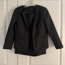 2PC Ann Taylor Black blend Women's blazer and skirt suit blazer size 0 skirt 2