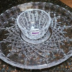 Waterford Crystal  Markham Chip And Dip Server NEW