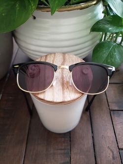 H&M Clubmaster Sunglasses Black & Gold