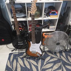 Squier Stratocaster sunburst, Orange Crush mini