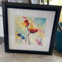 Abstract Poppy Flower Picture Ready To Hang Deborah La Motte