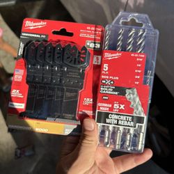 MILWAUKEE Multi tool Blades & Concrete Drill Bits Together Combo 