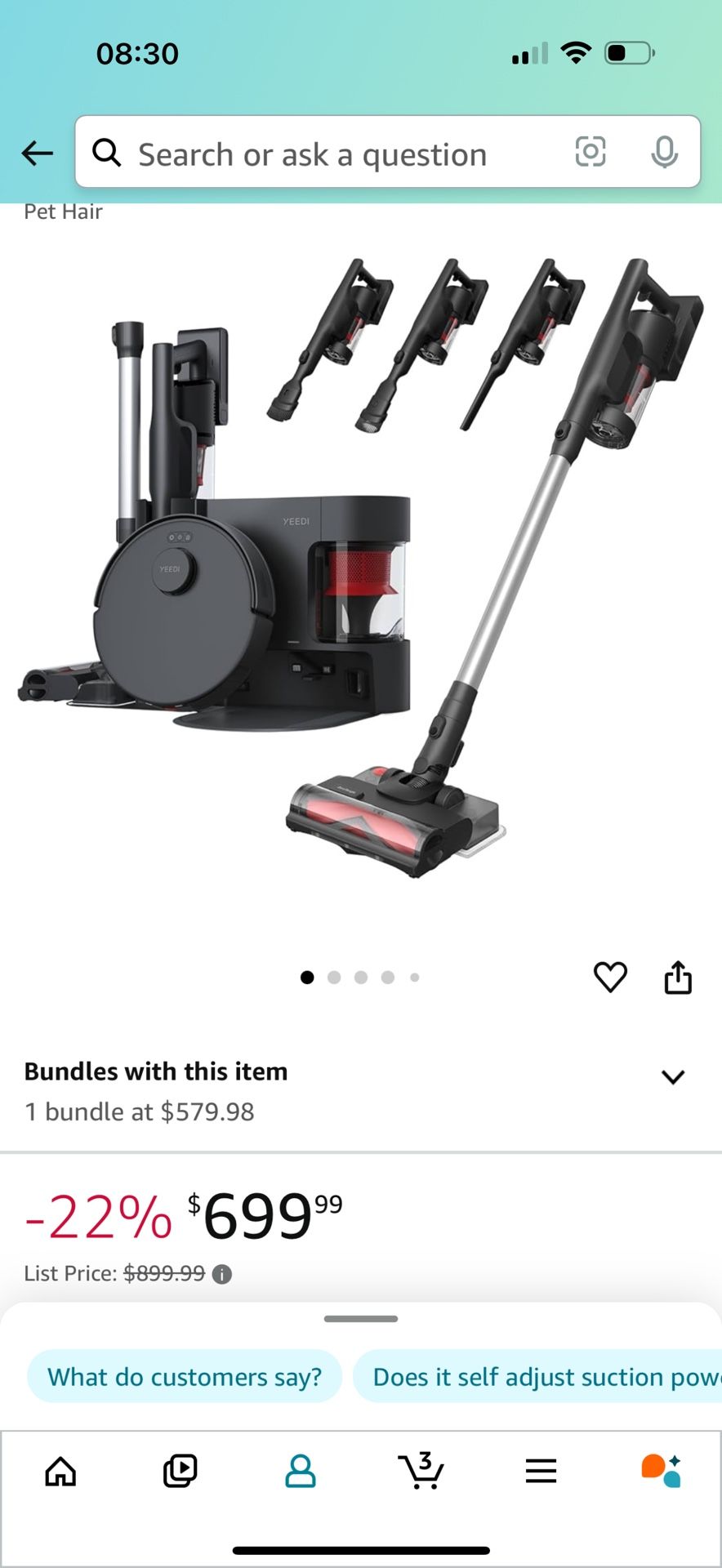 New Combo Cordless Stick Vacuum Robot Mapping